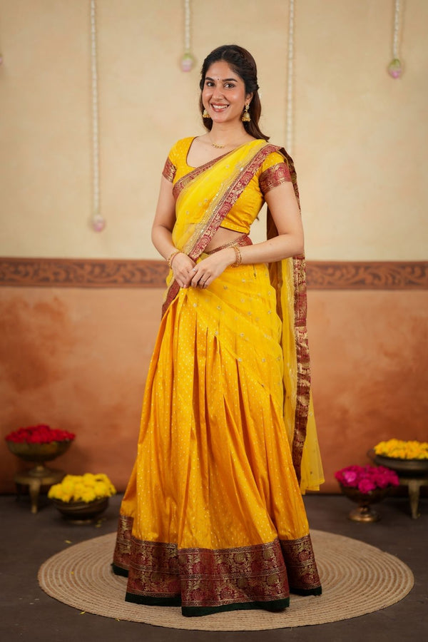Rithanya Yellow Halfsaree (Set of 3)
