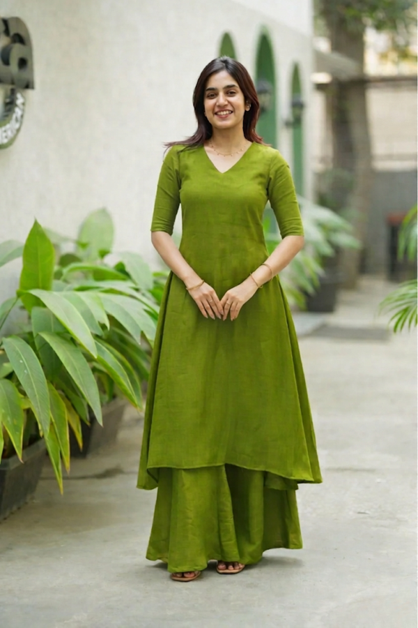 Nandhitha Green Kurta Set ( Set of 2)