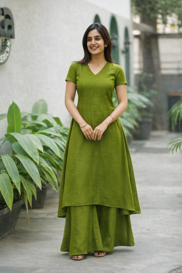 Nandhitha Green Kurta Set ( Set of 2)