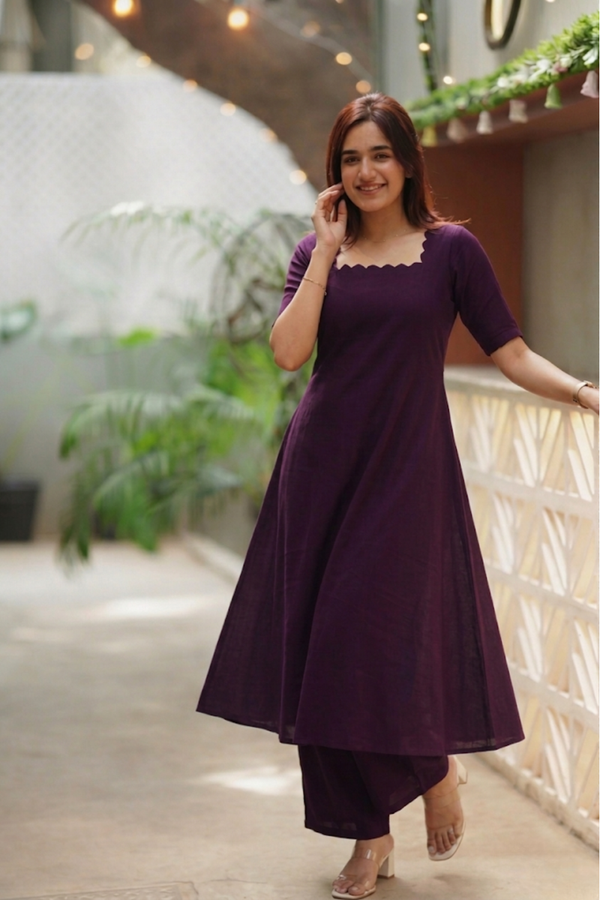 Aarna Wine Kurta Set (Set of 2)