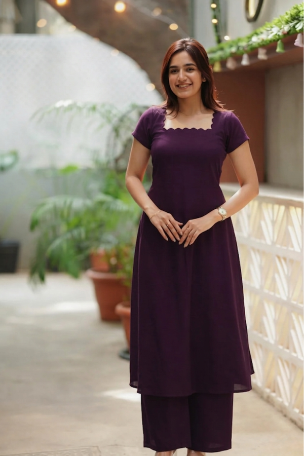 Aarna Wine Kurta Set (Set of 2)