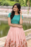 Anamika Blue Croptop & Skirt ( Set of 2 )