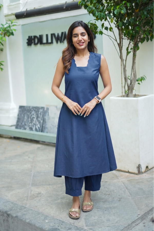 Oviya Navy Blue Co - Ords ( Set of 2 )