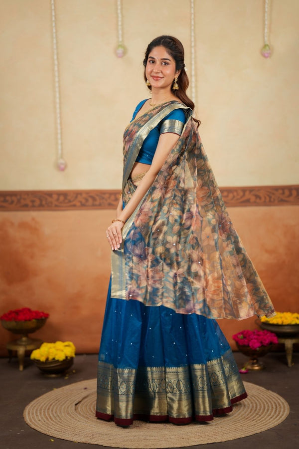 Yuvika Blue Halfsaree (Set of 3)