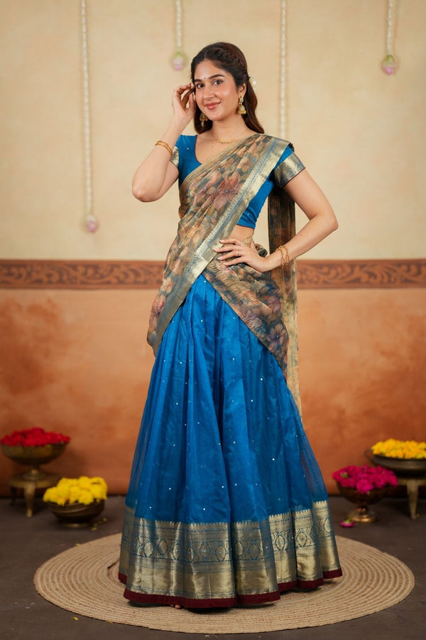 Yuvika Blue Halfsaree (Set of 3)