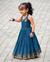 Venba Teal Chettinad Cotton Lehenga Mini (Set of 2 )