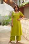 Aarna Lime Green Kurta Set (Set of 2)