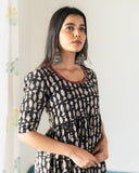 Black Fish Print Kurta (PR)