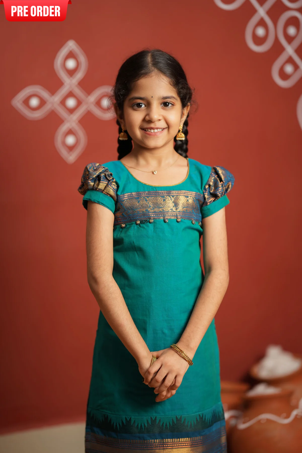 Madhuri Blue Kurti set Mini (Set of 2)