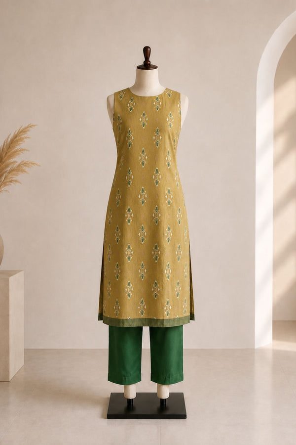 Rithika Mustard Green Kurti Set