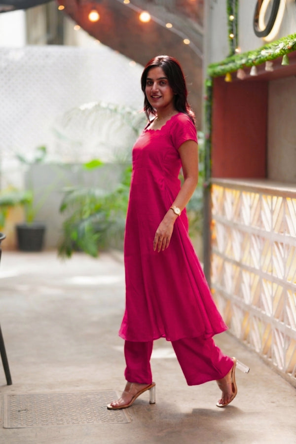 Aarna Rani Pink Kurta Set (Set of 2)