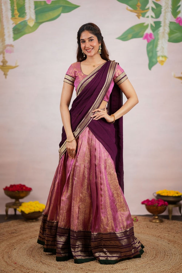 Tanisha Pink Halfsaree (Set of 3)