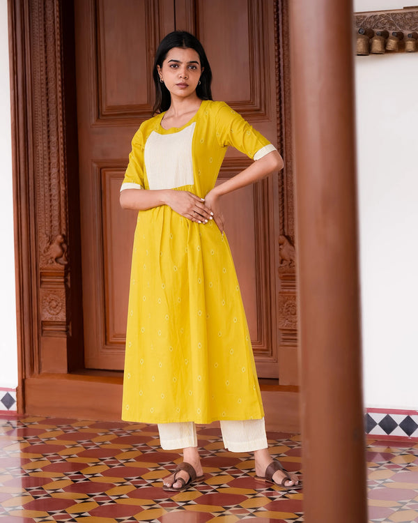 Yellow Handloom Kurta Set (PR)