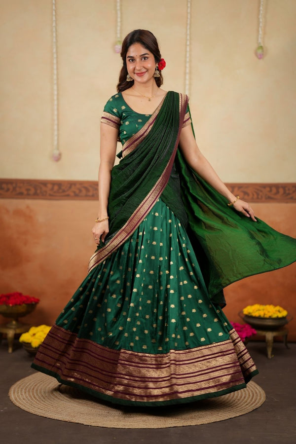 Shravya Green Halfsaree (Set of 3)