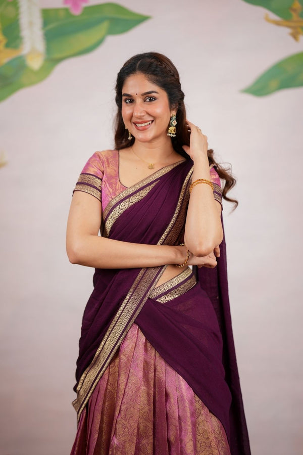 Tanisha Pink Halfsaree (Set of 3)