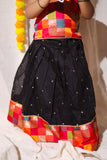 Poonam Black Skirt & Multicolor Top Mini