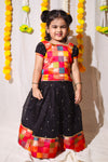 Poonam Black Mom & Me Combo | Handcrafted Festive Mother Daughter Ethnic Wear by Ekanta Studio | Daughter 03