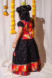 Poonam Black Skirt & Multicolor Top Mini
