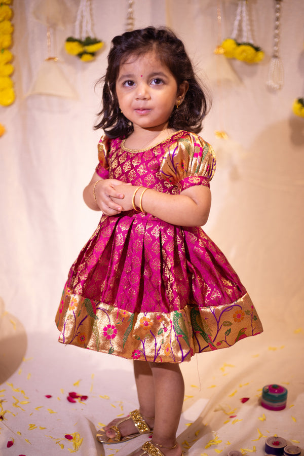 IMD - Smriti Magenta Brocade with Paithini Border Mini