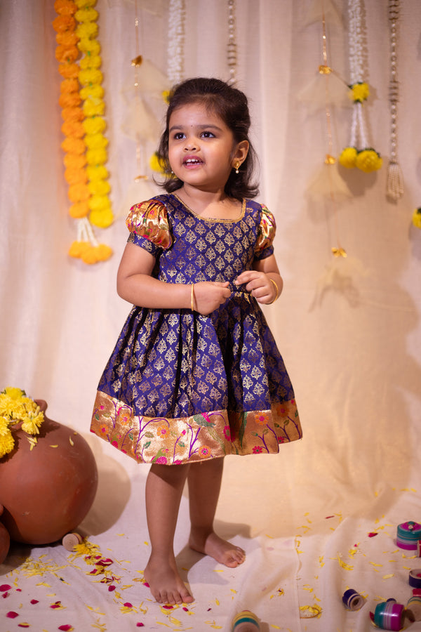 IMD - Smriti Navy Brocade with Paithini Border Mini