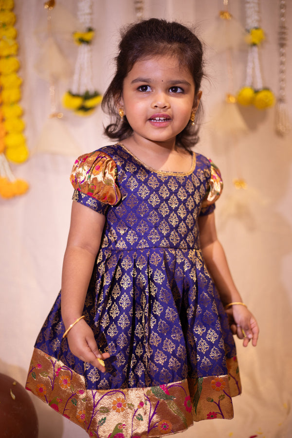 IMD - Smriti Navy Brocade with Paithini Border Mini