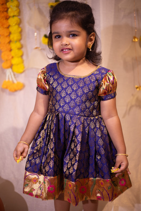 IMD - Smriti Navy Brocade with Paithini Border Mini