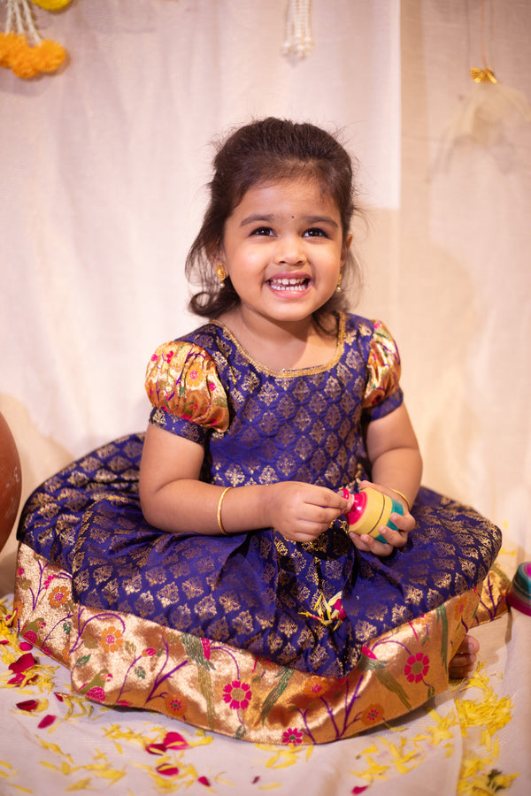 IMD - Smriti Navy Brocade with Paithini Border Mini