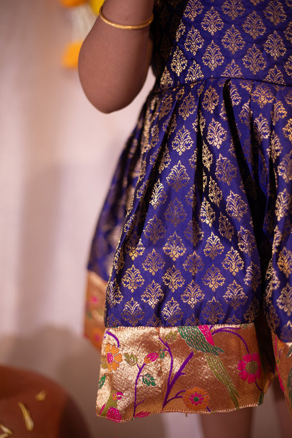 IMD - Smriti Navy Brocade with Paithini Border Mini