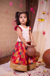 IMD - Vamsi White Top with Multicolor Skirt Mini