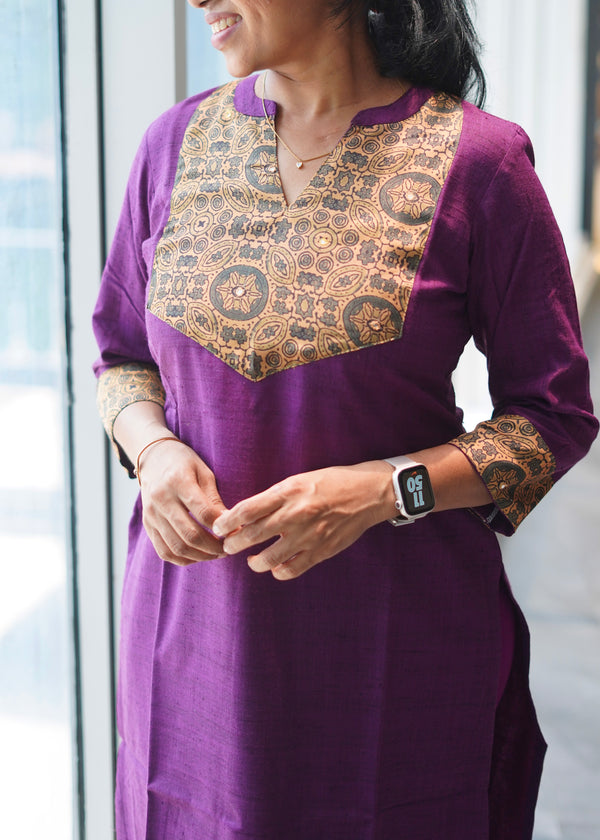 Shanvika Violet Cotton Kurti