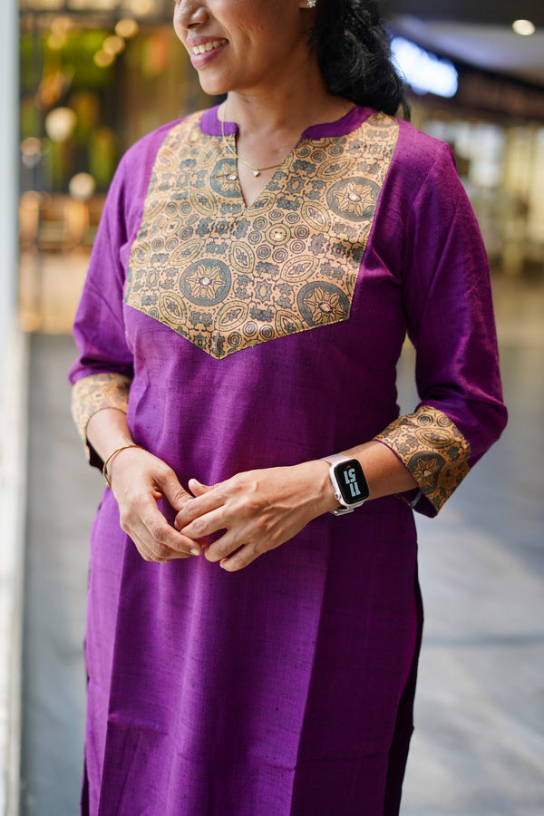 Shanvika Violet Cotton Kurti