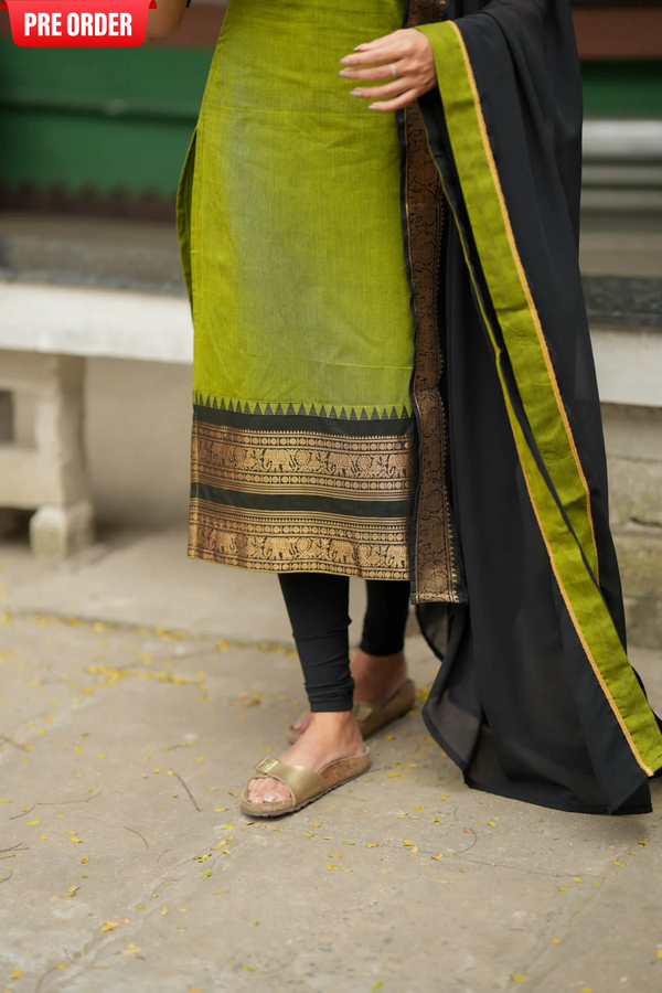 Prisha Olive Green Kurti Set (Set of 2)