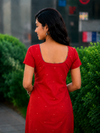 Poorni Red Cotton Kurti Set (Set of 2 )