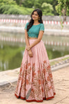 Anamika Blue Croptop & Skirt ( Set of 2 )
