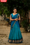 Madhuri Blue Chettinad Cotton Halfsaree (Set of 3 )