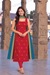 Meghna Maroon with Teal Chanderi Kurti Set ( Set of 2 )