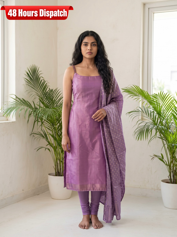 Mayilini Lilac Shimmer Kotta Spaghetti Kurti Set ( Set of 2 )