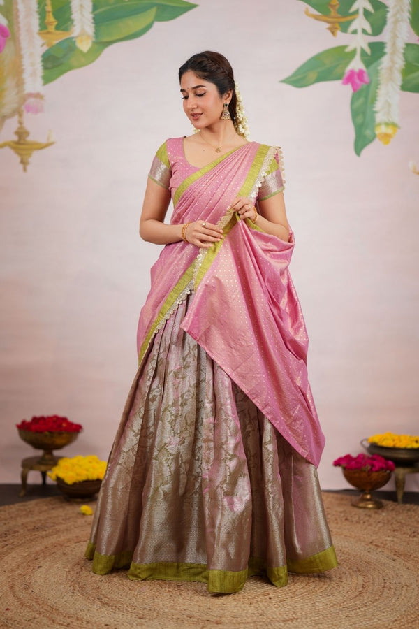 Nethra Green Halfsaree (Set of 3)
