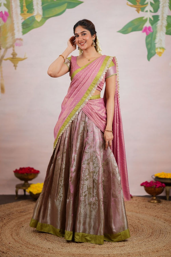 Nethra Green Halfsaree (Set of 3)
