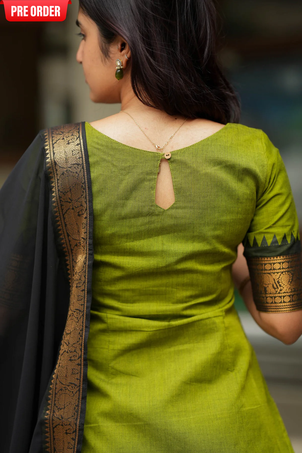 Prisha Olive Green Kurti Set (Set of 2)