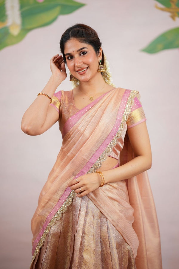 Tanisha Gold Halfsaree (Set of 3)