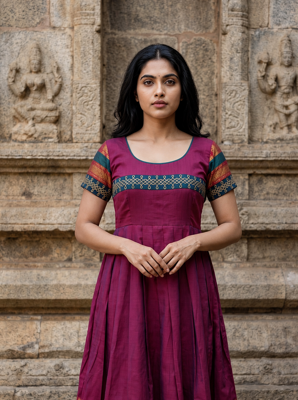 Charvi Magenta Narayanpet Dress
