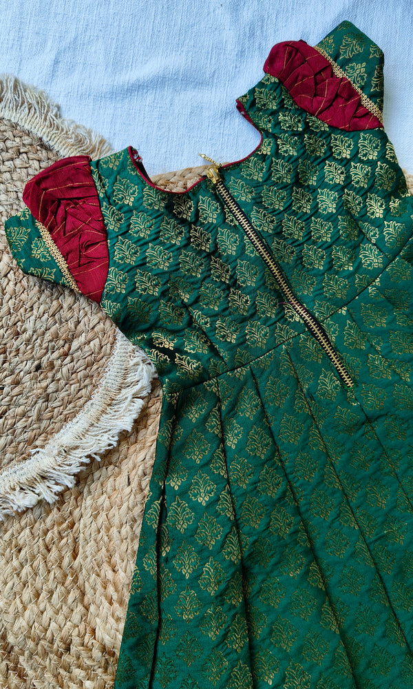 Athira Green & Maroon frock Mini