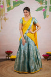 Nethra Aqua Blue Halfsaree (Set of 3)