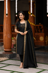 Riddhi Black Chettinad Cotton Kurti Set (Set of 2 )