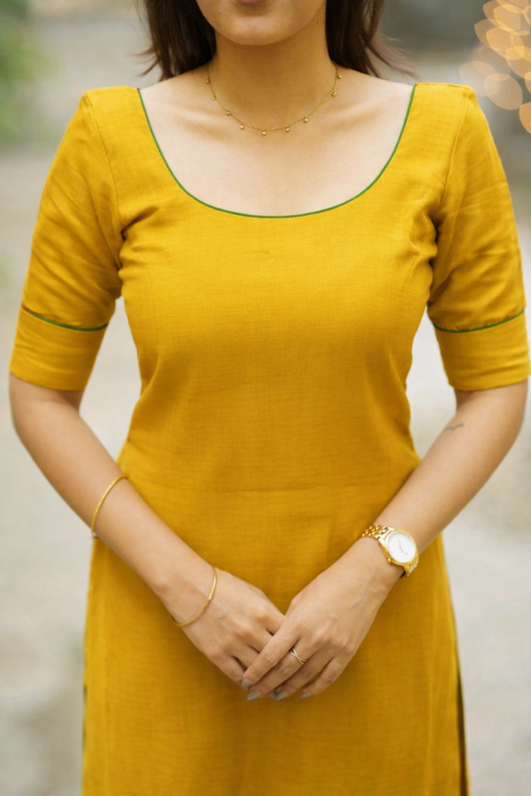 Raha Yellow Kurti Set (Set of 2)