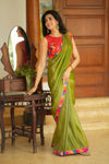 Mayilini Green Saree (Set of 2)