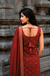 Saanvi Red Brocade Silk Kurti Set (Set of 3)