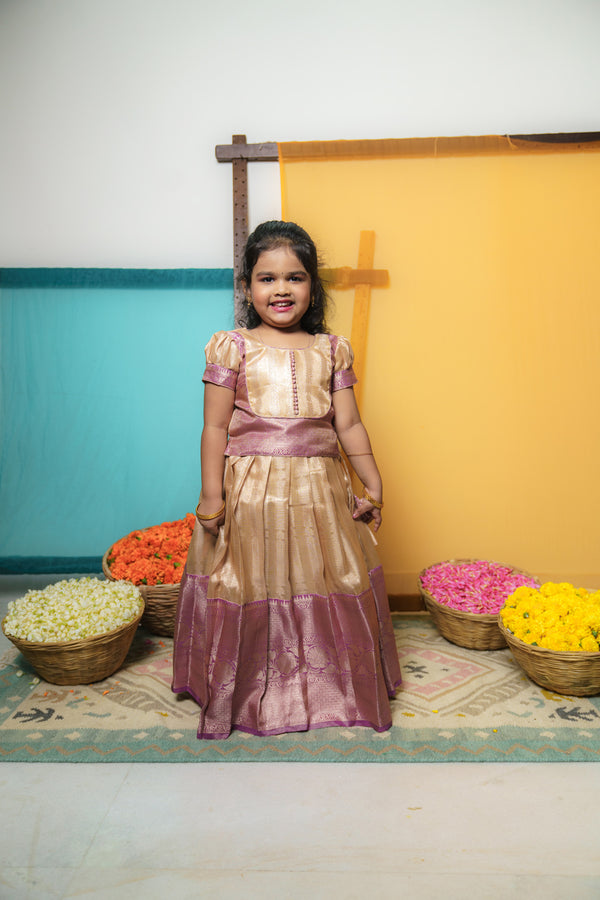 Aadhya Beige & Violet Mom & Me