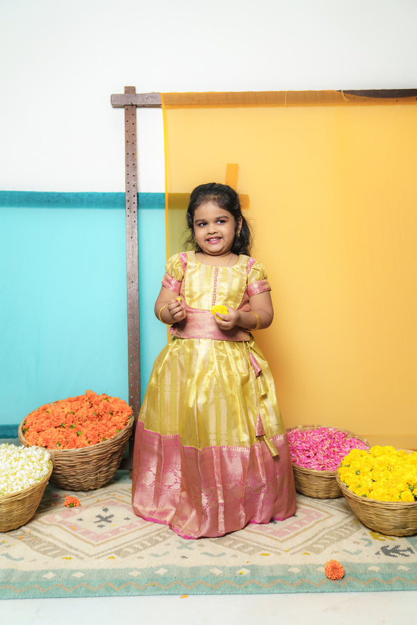 Aadhya Yellow & Pink Mom & Me